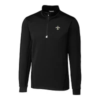 Men's Cutter & Buck Black New Orleans Saints Big Tall Traverse Half-Zip Pullover Jacket
