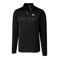 Men's Cutter & Buck Black Green Bay Packers Big Tall Traverse Stripe Half-Zip Pullover Jacket