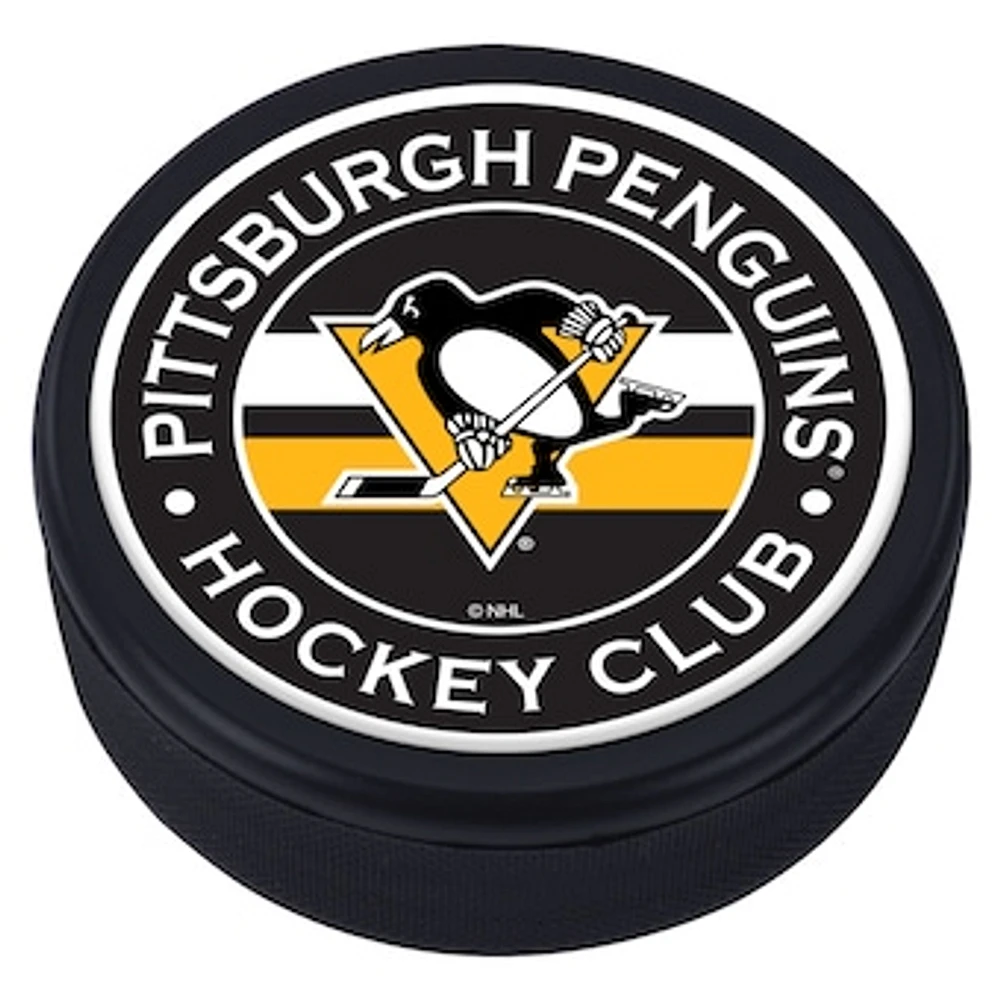 Pittsburgh Penguins Domed Team Stripe Puck