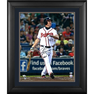Chipper Jones Atlanta Braves Framed Autographed 16" x 20" Hitting Photograph with "HOF 18" Inscription