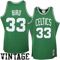 Men's Mitchell & Ness Larry Bird Kelly Green Boston Celtics 1985/86 Hardwood Classics Away Authentic Jersey