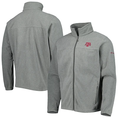 Men's Columbia Charcoal Texas A&M Aggies Flanker III Fleece Team Full-Zip Jacket