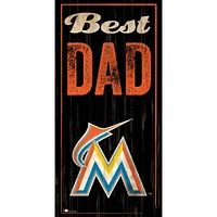 Miami Marlins 6'' x 12'' Best Dad Sign