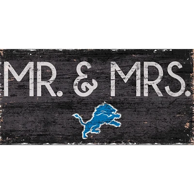 Detroit Lions 6'' x 12'' Mr. & Mrs. Sign