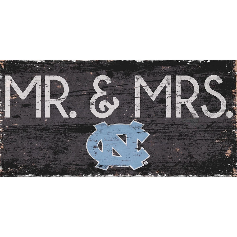North Carolina Tar Heels 6'' x 12'' Mr. & Mrs. Sign