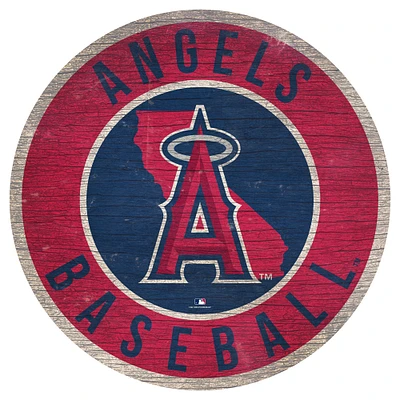 Los Angeles Angels 12'' x 12'' State Circle Sign