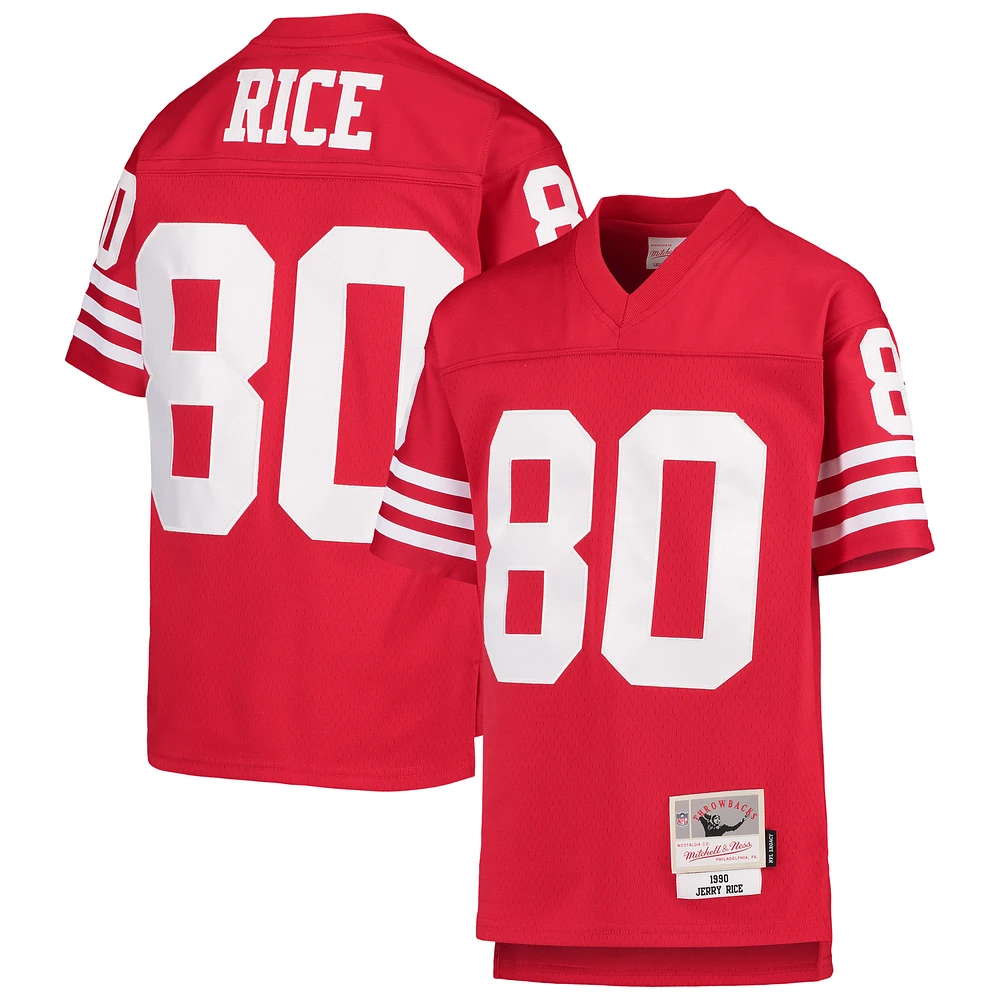 Youth Mitchell & Ness Jerry Rice Scarlet San Francisco 49ers 1990 Legacy Retired Player Jersey