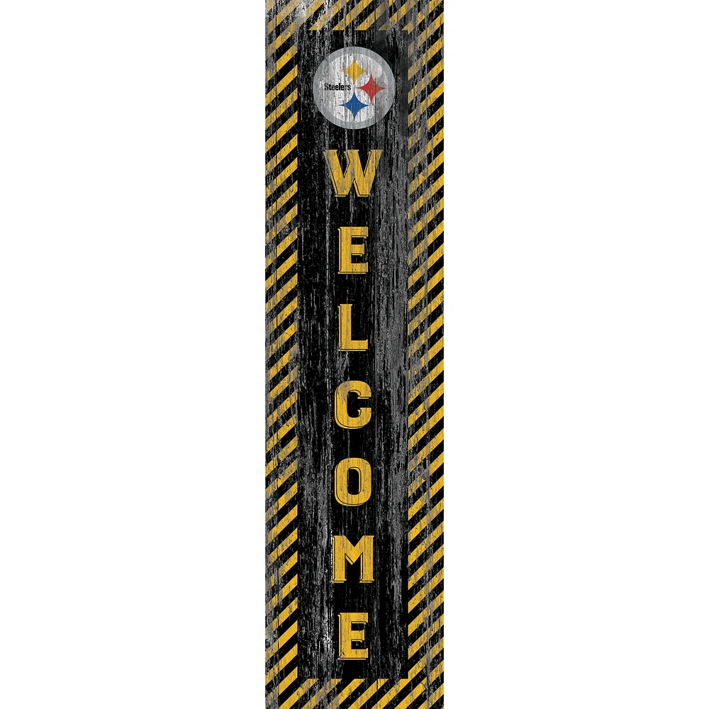 Pittsburgh Steelers 12'' x 48'' Door Leaner Welcome Sign