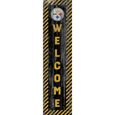 Pittsburgh Steelers 12'' x 48'' Door Leaner Welcome Sign
