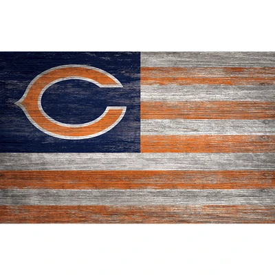 Chicago Bears 11'' x 19'' Distressed Flag Sign