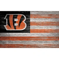 Cincinnati Bengals 11'' x 19'' Distressed Flag Sign
