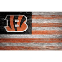 Cincinnati Bengals 11'' x 19'' Distressed Flag Sign