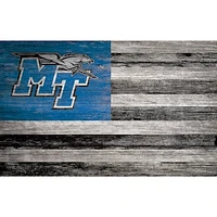 MTSU Blue Raiders 11'' x 19'' Distressed Flag Sign