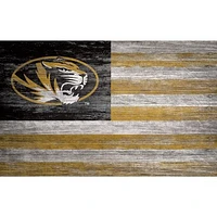 Missouri Tigers 11'' x 19'' Distressed Flag Sign