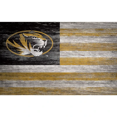 Missouri Tigers 11'' x 19'' Distressed Flag Sign