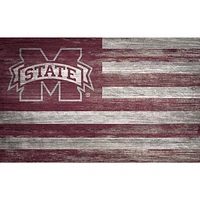 Mississippi State Bulldogs 11'' x 19'' Distressed Flag Sign