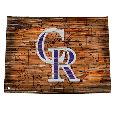 Colorado Rockies 12'' Road Map State Cutout Sign