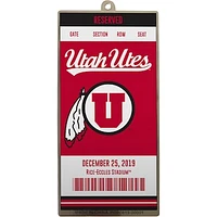 Utah Utes Metal Ticket Ornament