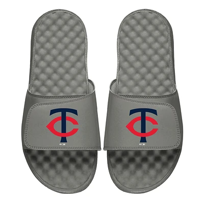 Youth ISlide Gray Minnesota Twins Primary Logo Slide Sandals