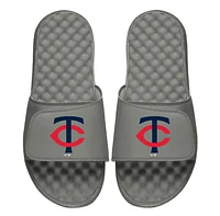 Youth ISlide Gray Minnesota Twins Primary Logo Slide Sandals