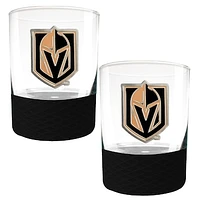 Vegas Golden Knights 2-Pack 14oz. Rocks Glass Set with Silcone Grip