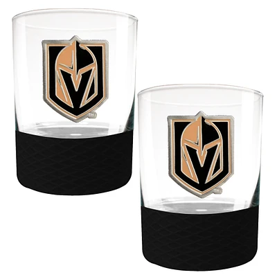 Vegas Golden Knights 2-Pack 14oz. Rocks Glass Set with Silcone Grip