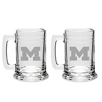 Michigan Wolverines 2-Piece 15oz. Colonial Tankard Set