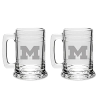 Michigan Wolverines 2-Piece 15oz. Colonial Tankard Set