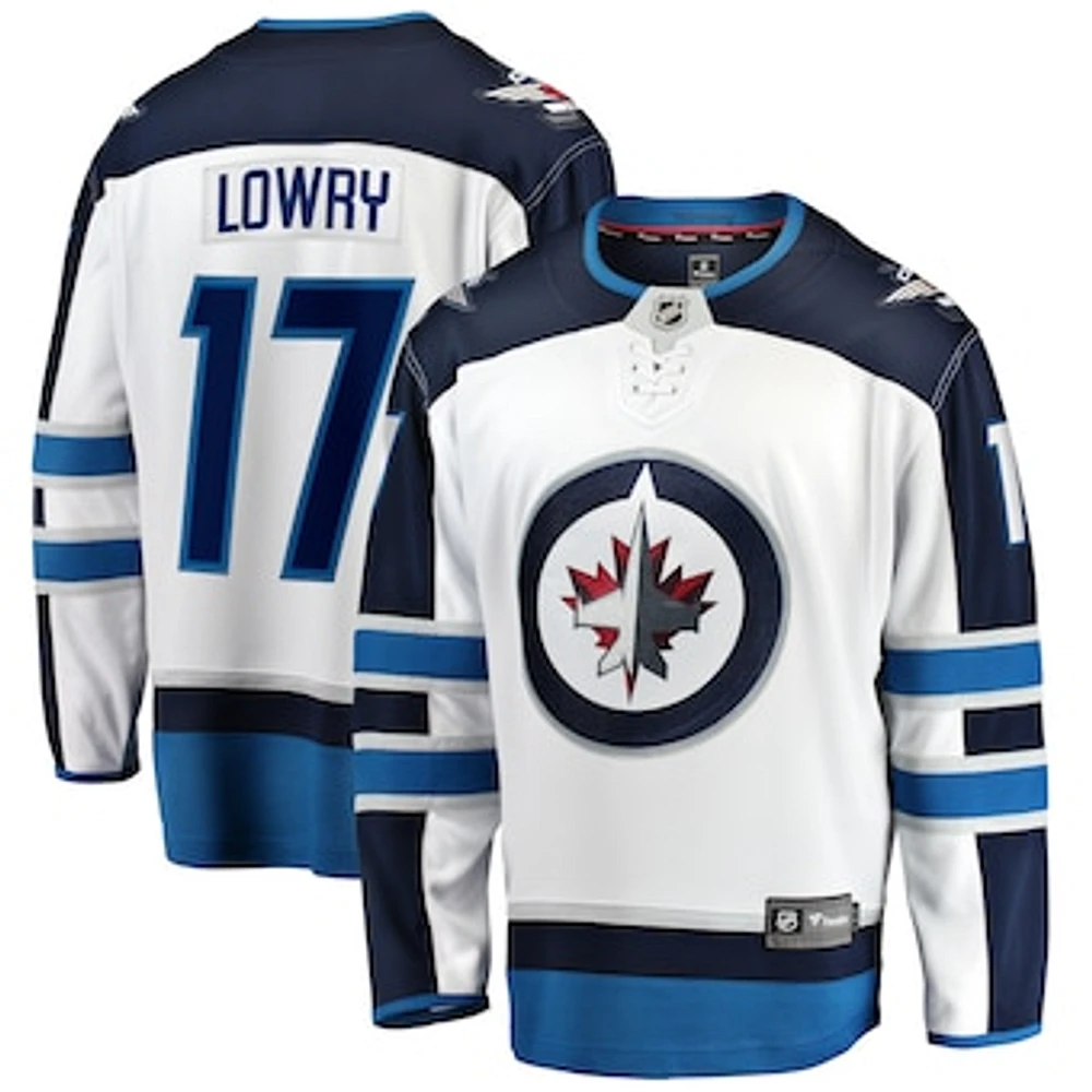 Men's Fanatics Adam Lowry White Winnipeg Jets Away Breakaway - Player Jersey