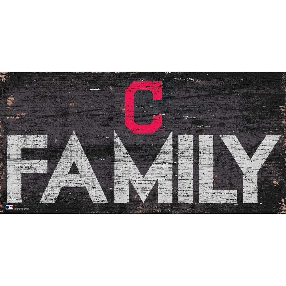 Cleveland Indians 12'' x 6'' Family Sign