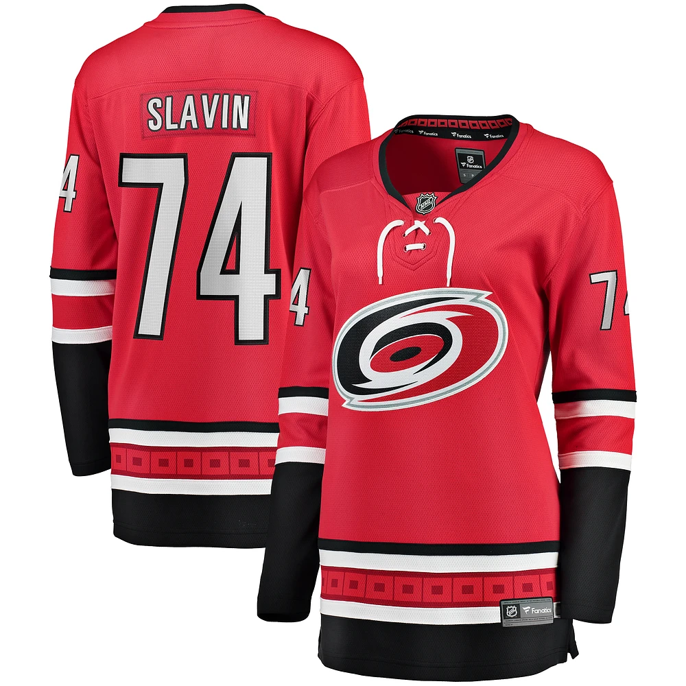 Women's Fanatics Jaccob Slavin Red Carolina Hurricanes Alternate Breakaway Player Jersey