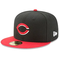 Cincinnati Reds New Era Authentic Collection On Field 59FIFTY - Fitted Structured Hat Black/Red