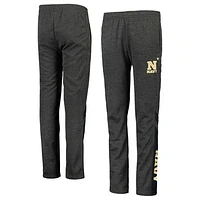 Youth Colosseum Heathered Charcoal Navy Midshipmen Fleece Pants