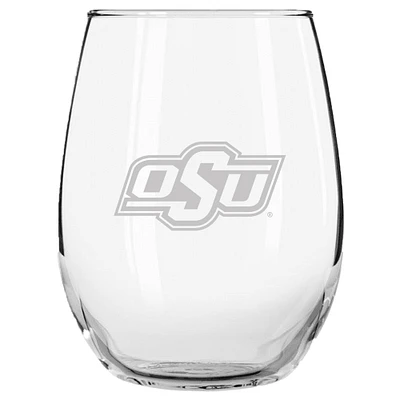 Oklahoma State Cowboys 15oz. Etched Stemless Glass Tumbler