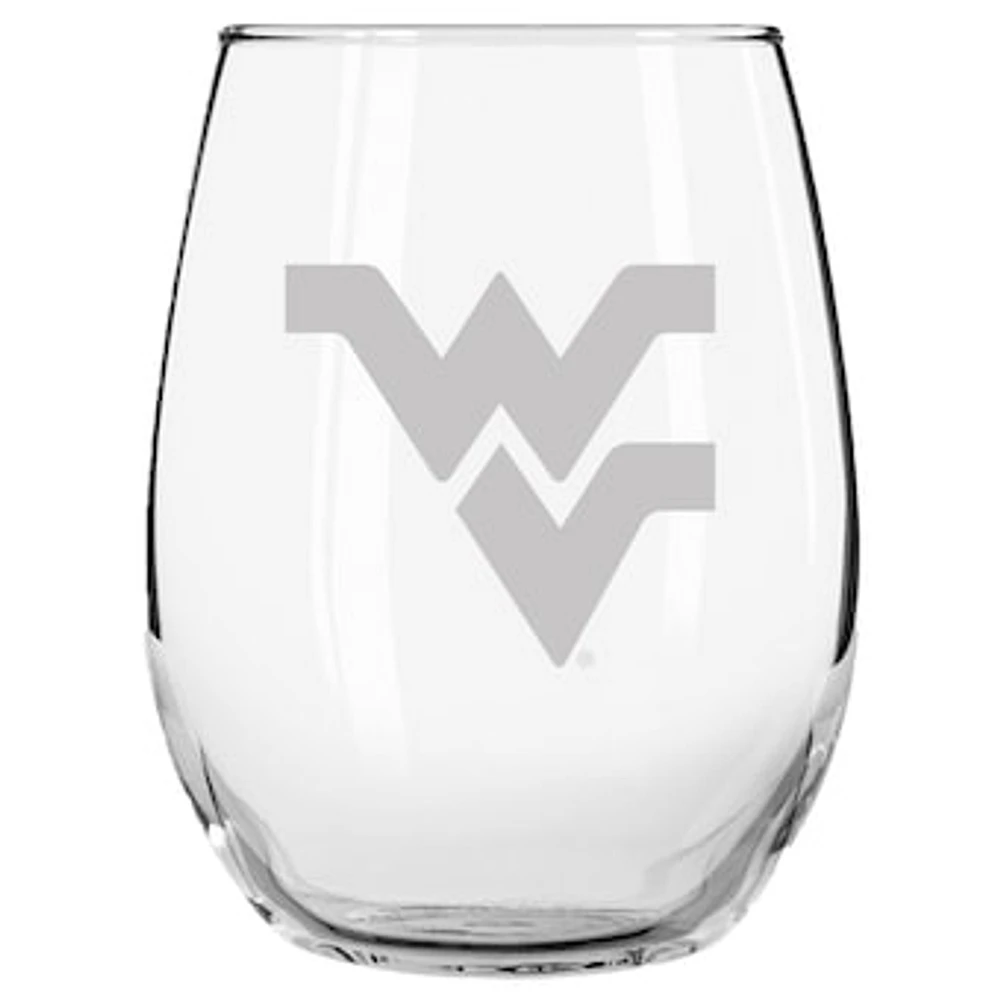 West Virginia Mountaineers 15oz. Etched Stemless Glass Tumbler