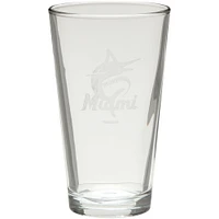 Miami Marlins Etched 16oz. Pint Glass