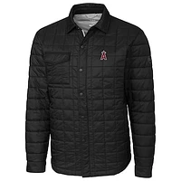 Los Angeles Angels Cutter & Buck Rainier Shirt Full-Zip Jacket - Black