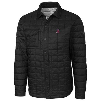 Los Angeles Angels Cutter & Buck Rainier Shirt Full-Zip Jacket - Black