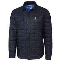 Atlanta Braves Cutter & Buck Rainier Shirt Full-Zip Jacket - Navy