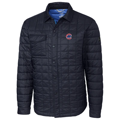 Chicago Cubs Cutter & Buck Rainier Shirt Full-Zip Jacket - Navy