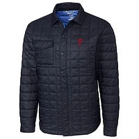 Philadelphia Phillies Cutter & Buck Rainier Shirt Full-Zip Jacket - Navy