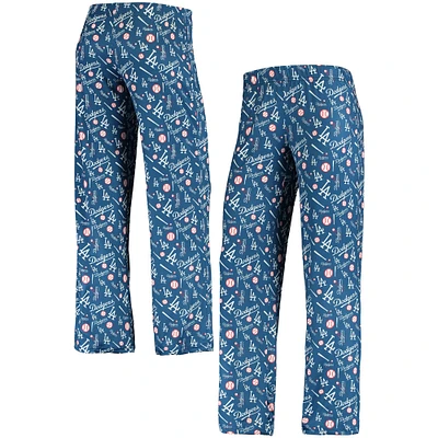 Women's Royal Los Angeles Dodgers Retro Print Sleep Pants