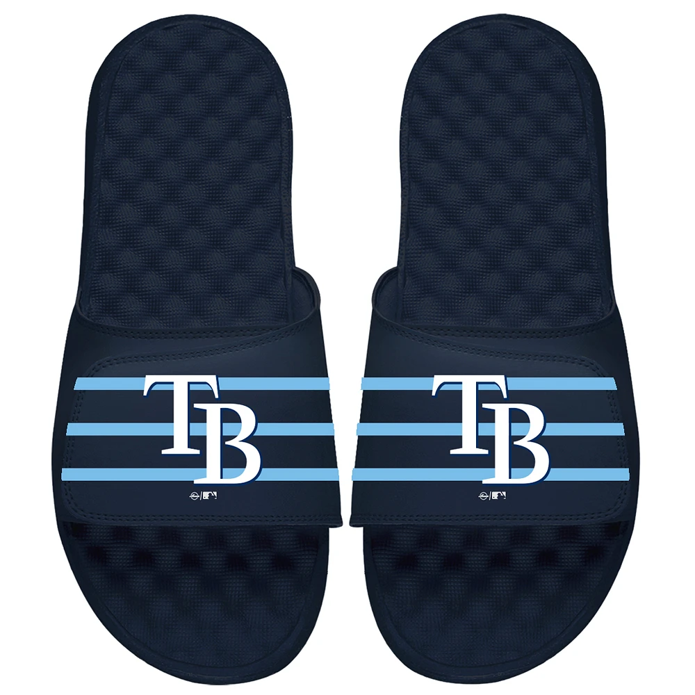 Tampa Bay Rays ISlide Youth MLB Stripe Slide Sandals - Navy