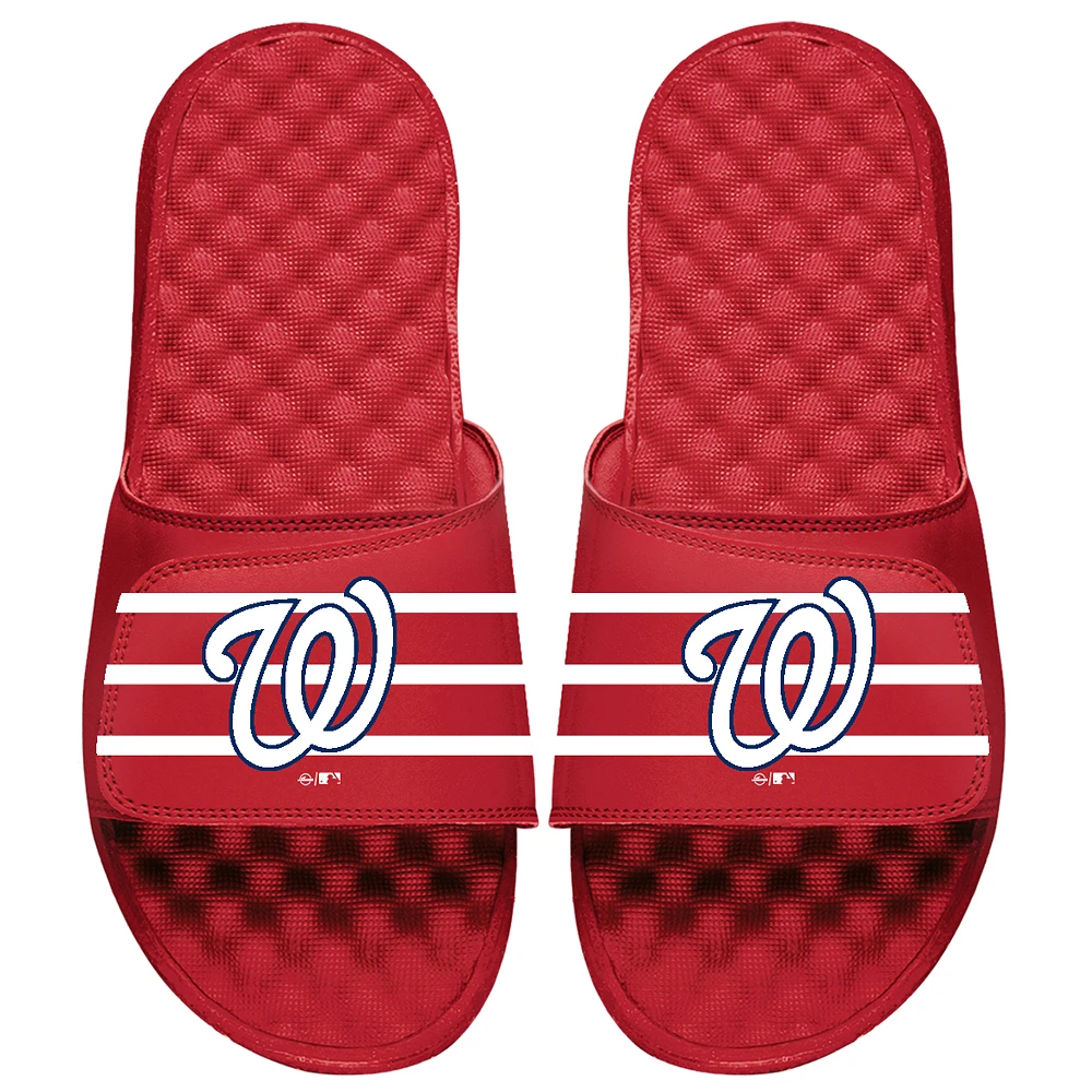 Washington Nationals ISlide Youth MLB Stripe Slide Sandals - Red