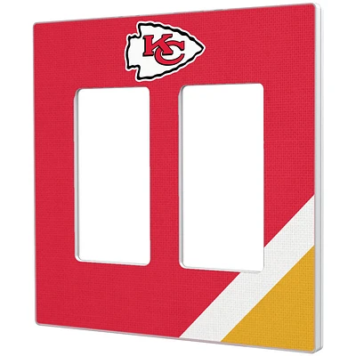 Kansas City Chiefs Diagonal Stripe Double Rocker Light Switch Plate