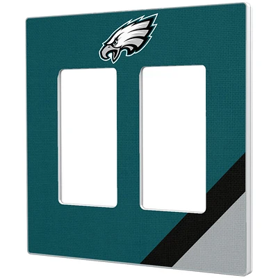 Philadelphia Eagles Diagonal Stripe Double Rocker Light Switch Plate