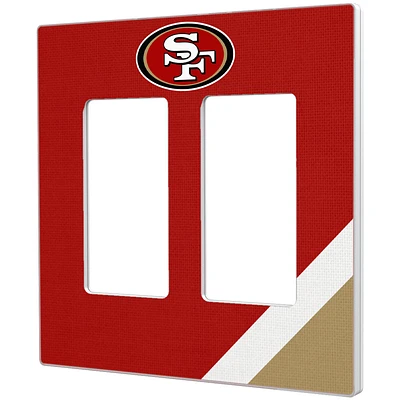 San Francisco 49ers Diagonal Stripe Double Rocker Light Switch Plate