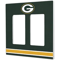 Green Bay Packers Stripe Double Rocker Light Switch Plate
