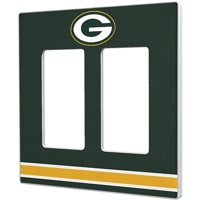 Green Bay Packers Stripe Double Rocker Light Switch Plate