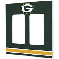 Green Bay Packers Stripe Double Rocker Light Switch Plate